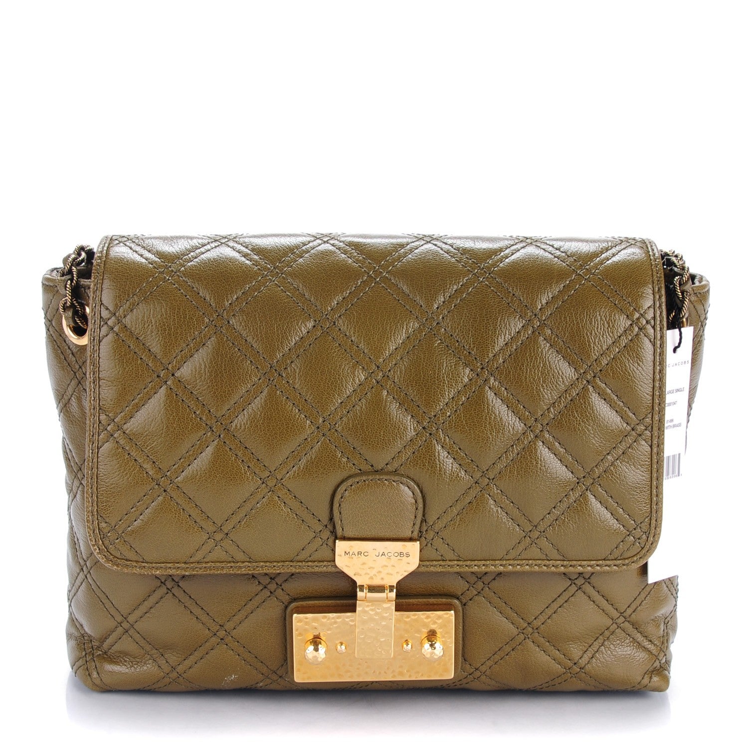 Marc Jacobs Lacquered Lambskin Baroque The Large Single Flap Fern 1 of 8