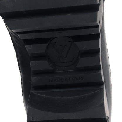 Louis Vuitton Velvet Calfskin Monogram Laureate Platform Desert Boots 39 Black Green 6 of 7