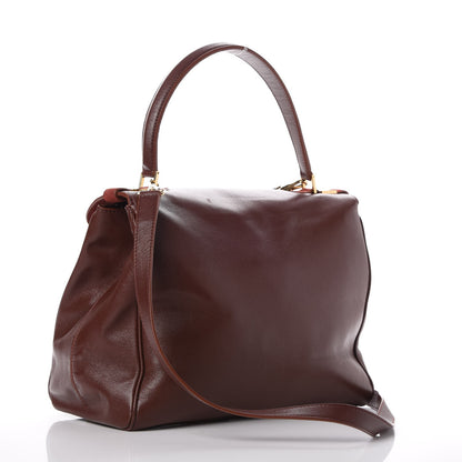 Marc Jacobs Smooth Calfskin Suede Metropolitan Flap Bag Chestnut Pale Gold 4 of 10