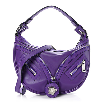 Versace Calfskin Small Repeat Zip Hobo Purple 1 of 8