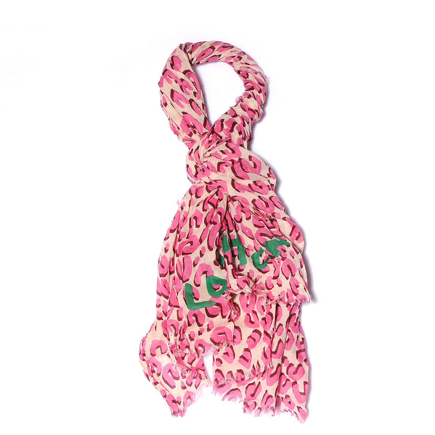 Cotton Leopard Pareo Blanc Corail