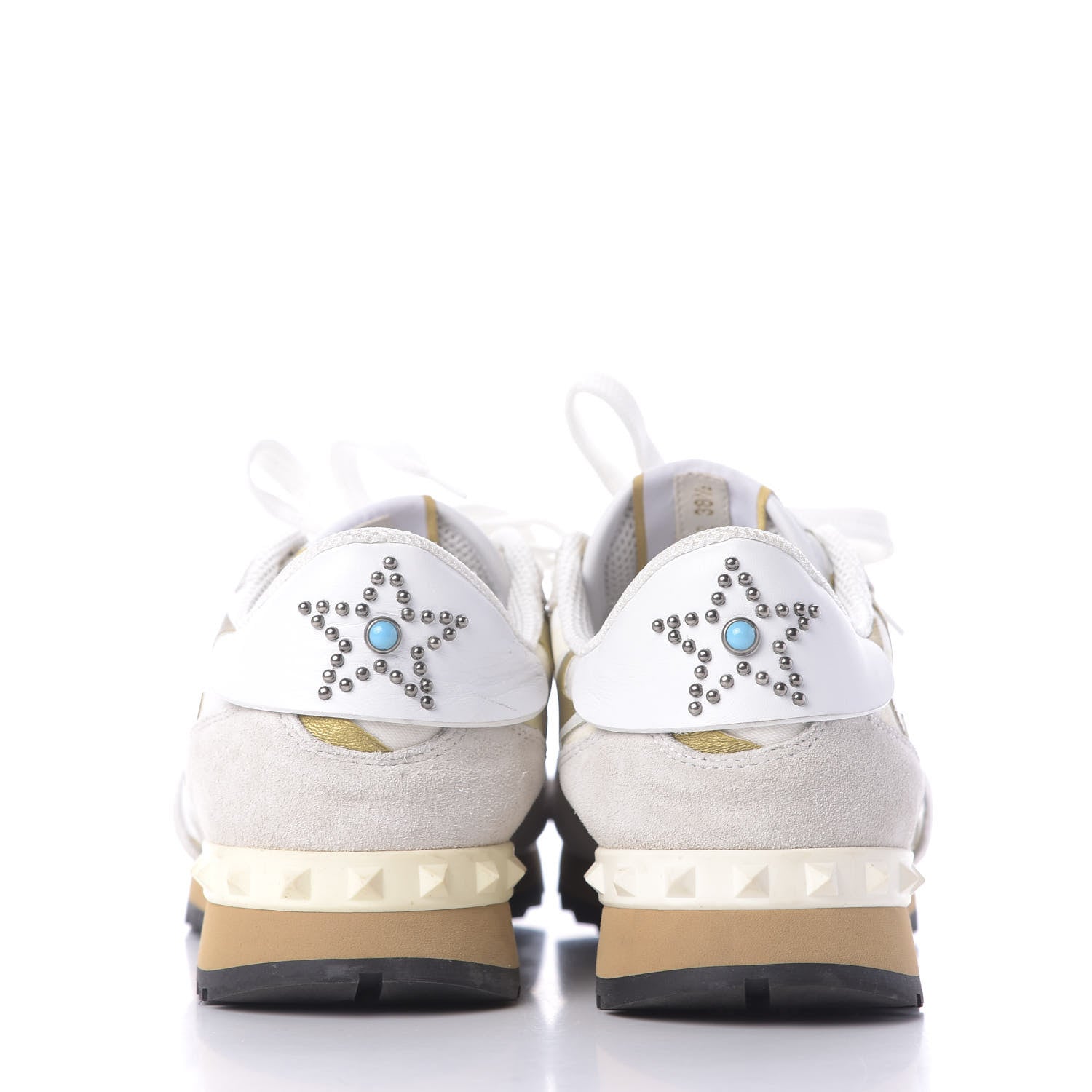 Valentino Garavani Nappa Suede Camustars Womens Rockrunner Sneakers 38.5 White 5 of 11