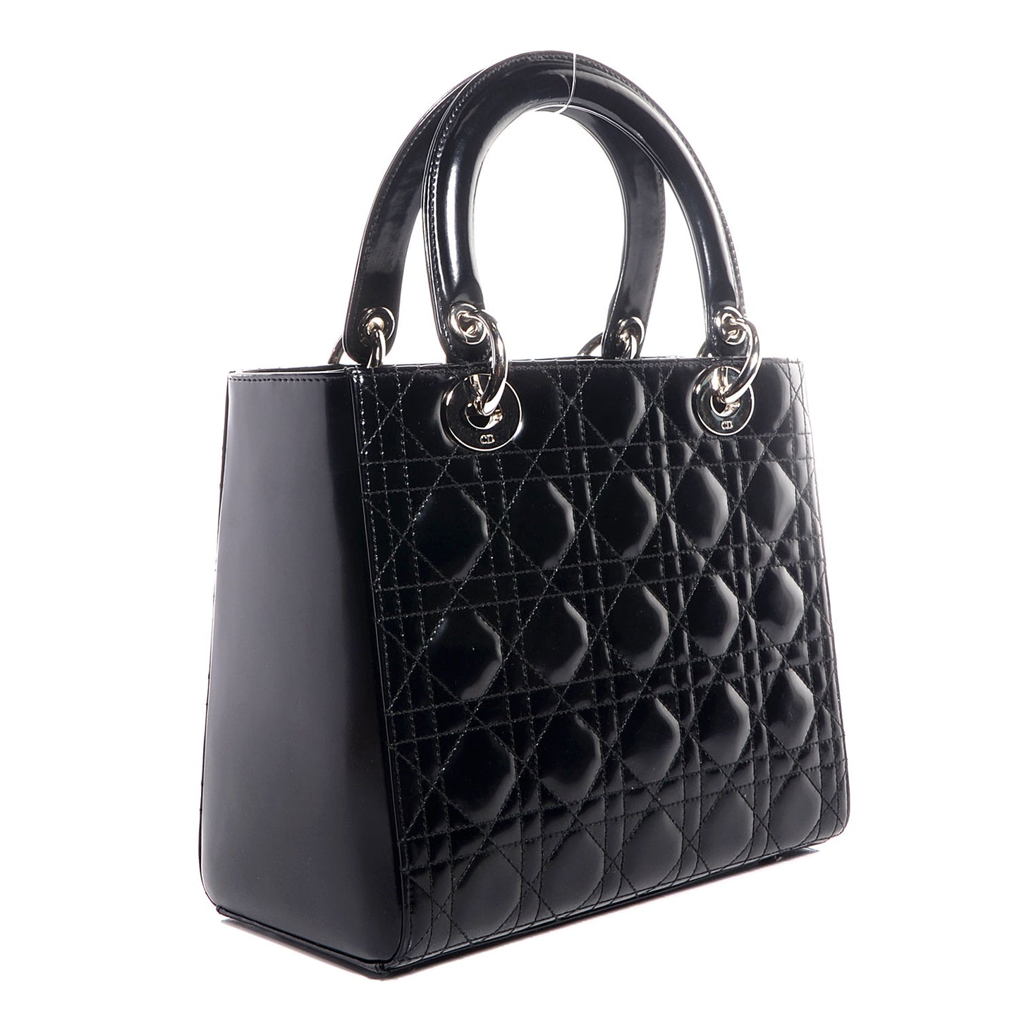 Patent Cannage Medium Lady Dior Black