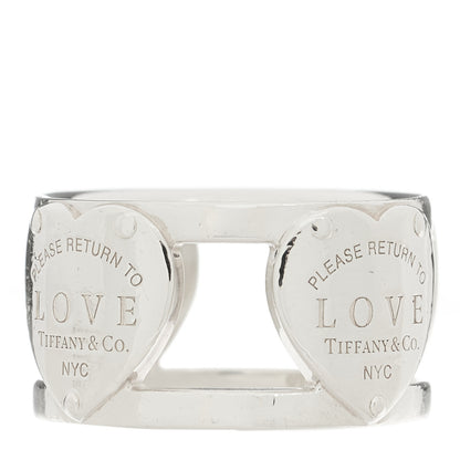 Tiffany Sterling Silver Return to Tiffany Heart Wide Band Ring 54 7 3 of 4