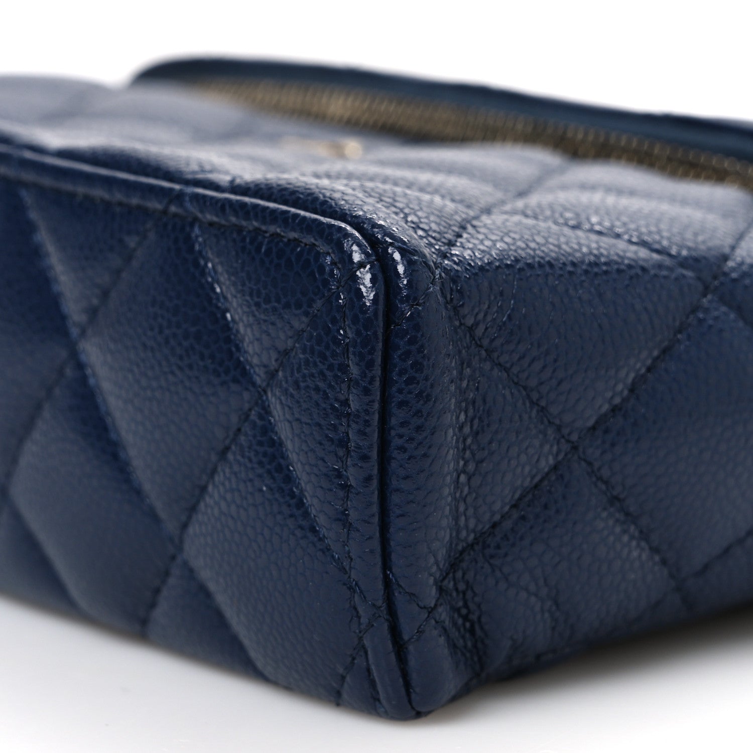 CHANEL ネイビー キルティング バッグ Chanel Navy Blue Quilted Caviar Leather Grand Shopping Tote Bag