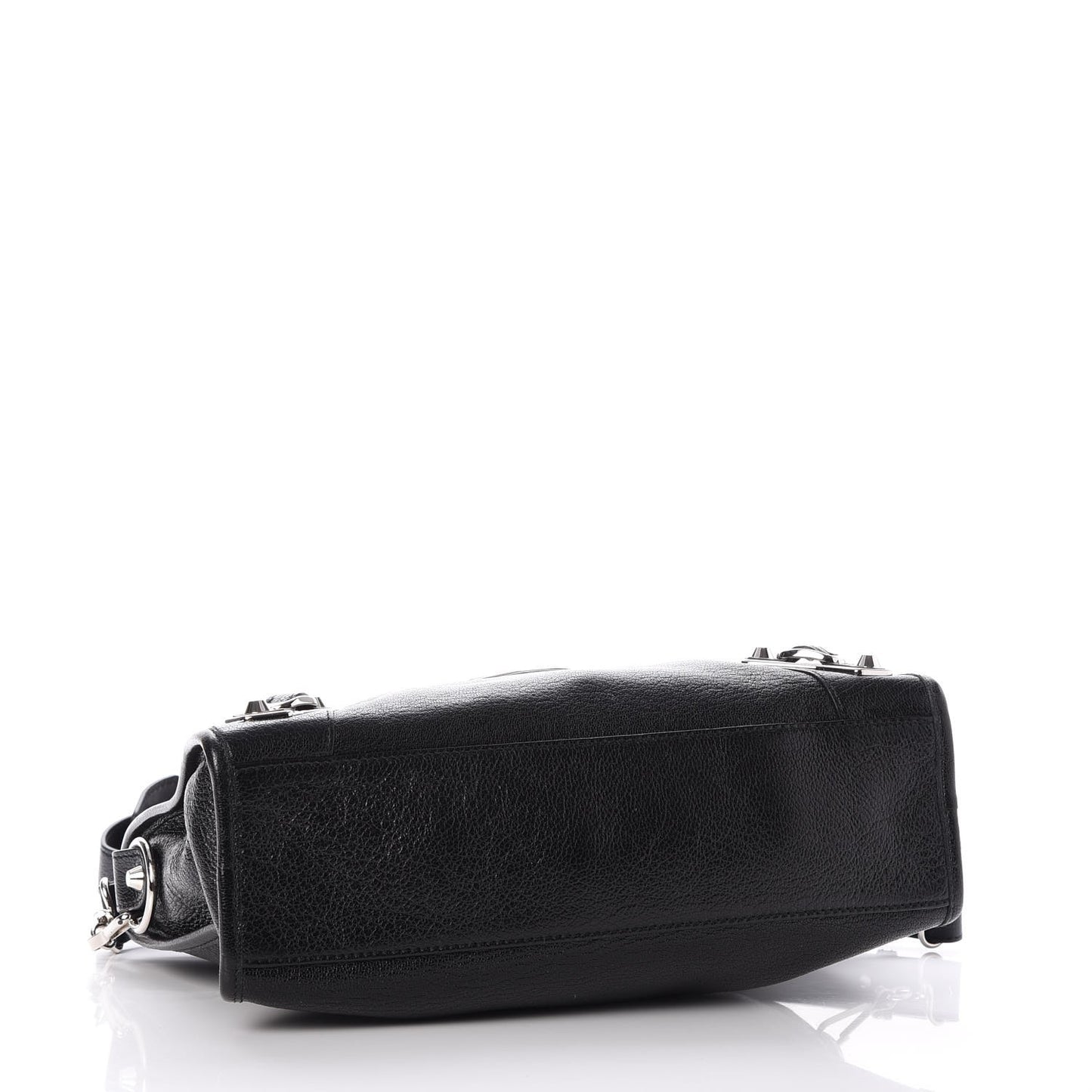 Chevre Silver Metallic Edge Hardware S City Black