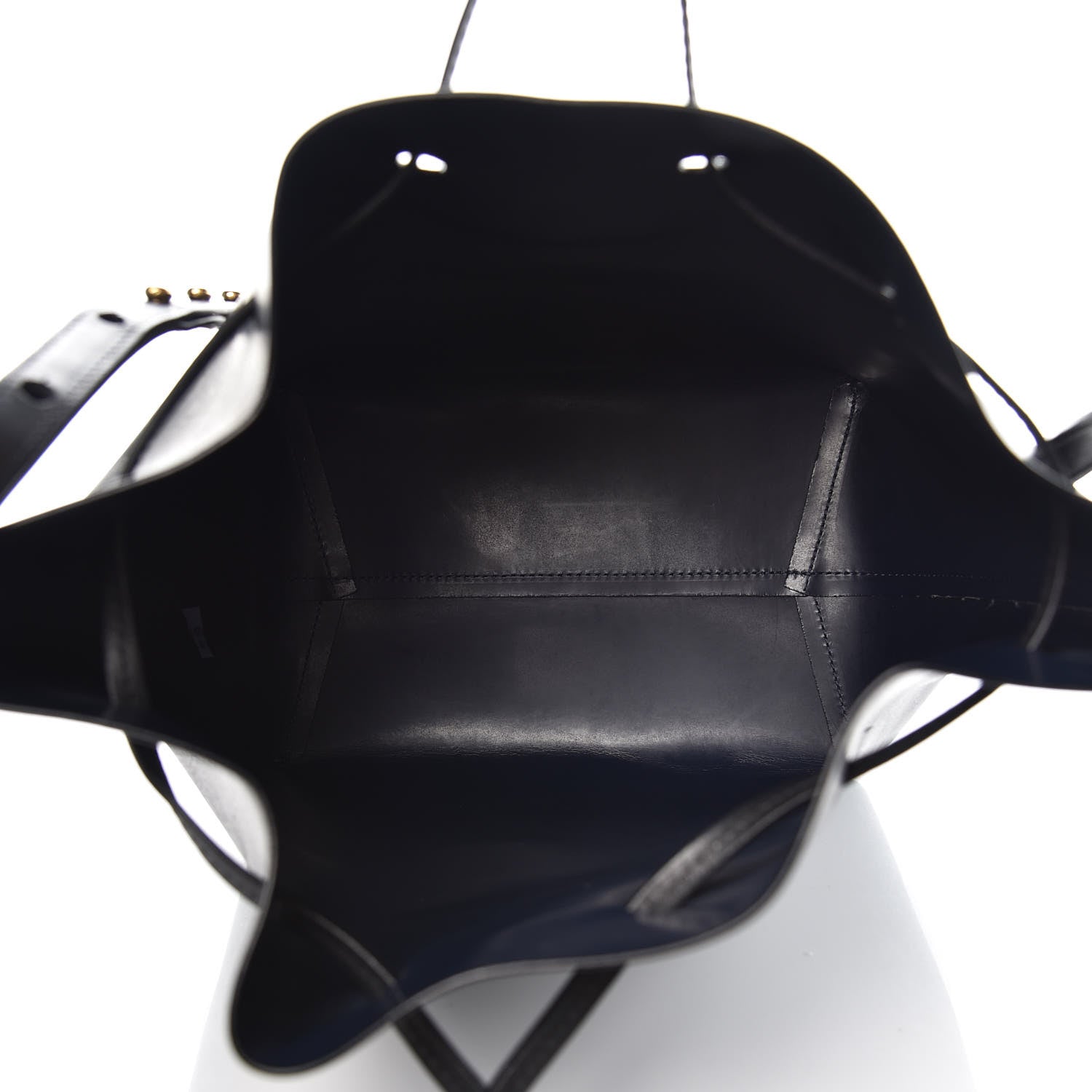Mansur Gavriel Vegetable Tanned Calfskin Bucket Bag Black Blu 5 of 13