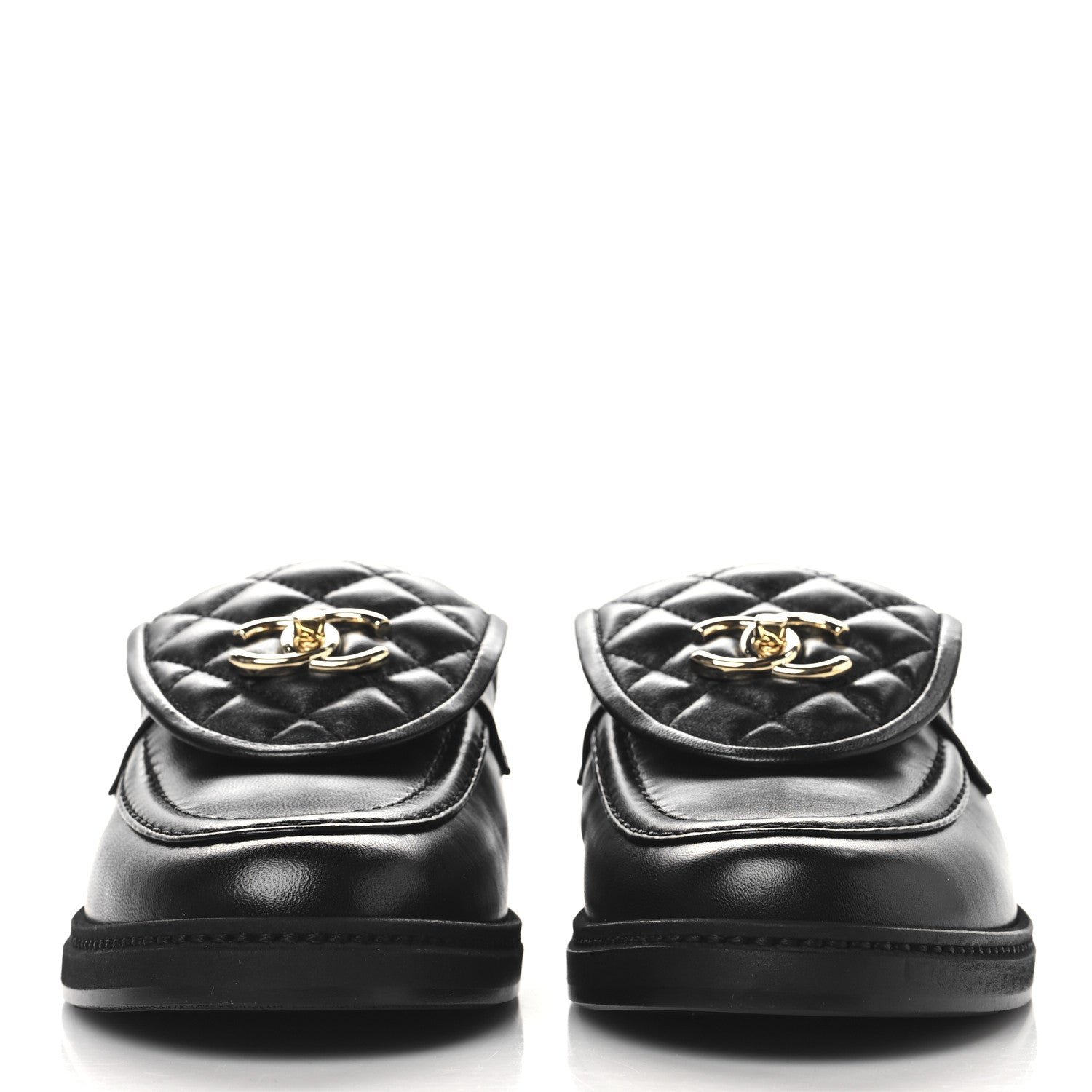 Chanel Lambskin Quilted CC Turnlock Mules 40 Black 3 of 9