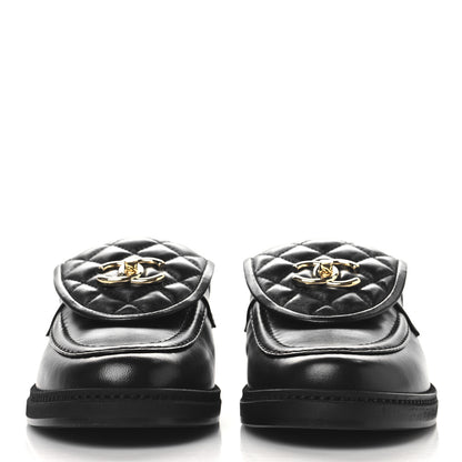 Chanel Lambskin Quilted CC Turnlock Mules 40 Black 3 of 9