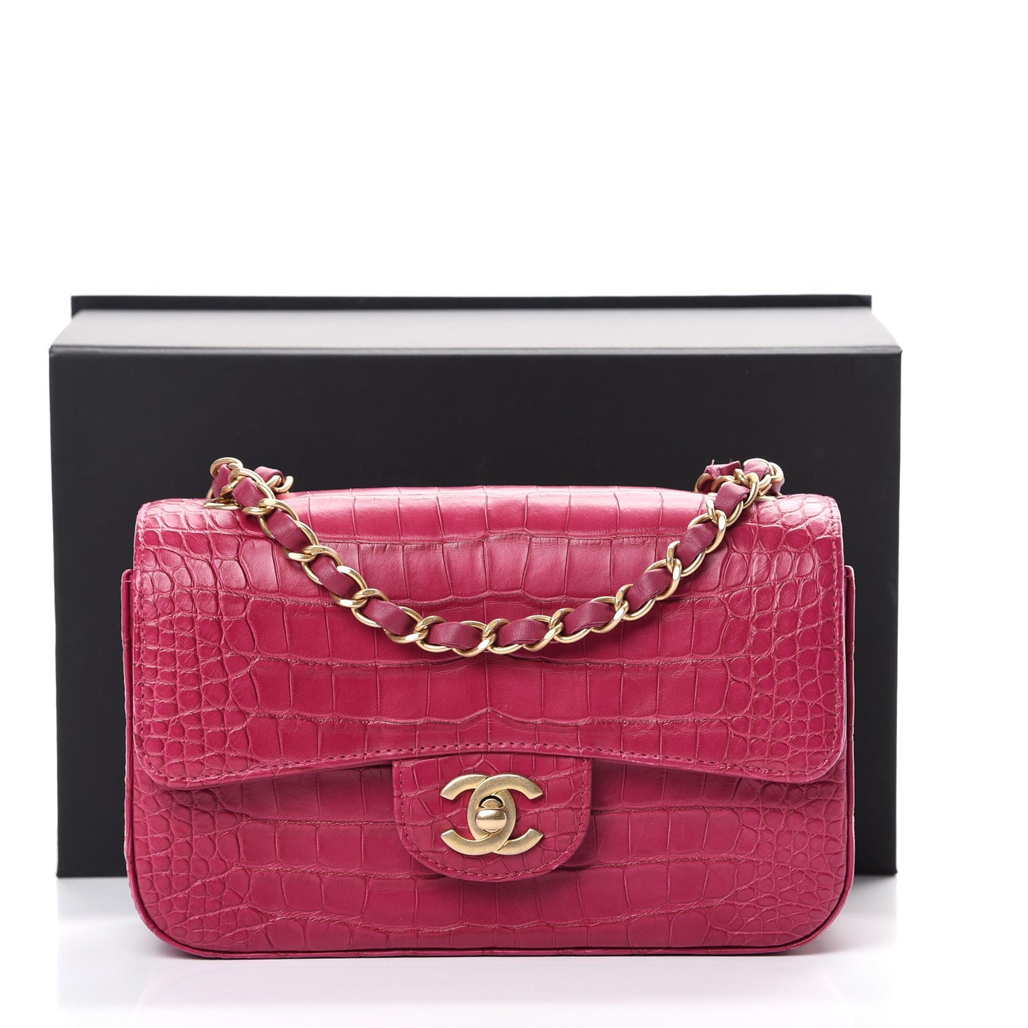 Matte Alligator Mini Flap Pink