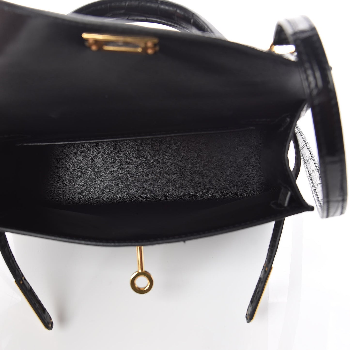 Matte Alligator Mini Kelly Sellier 20 Black