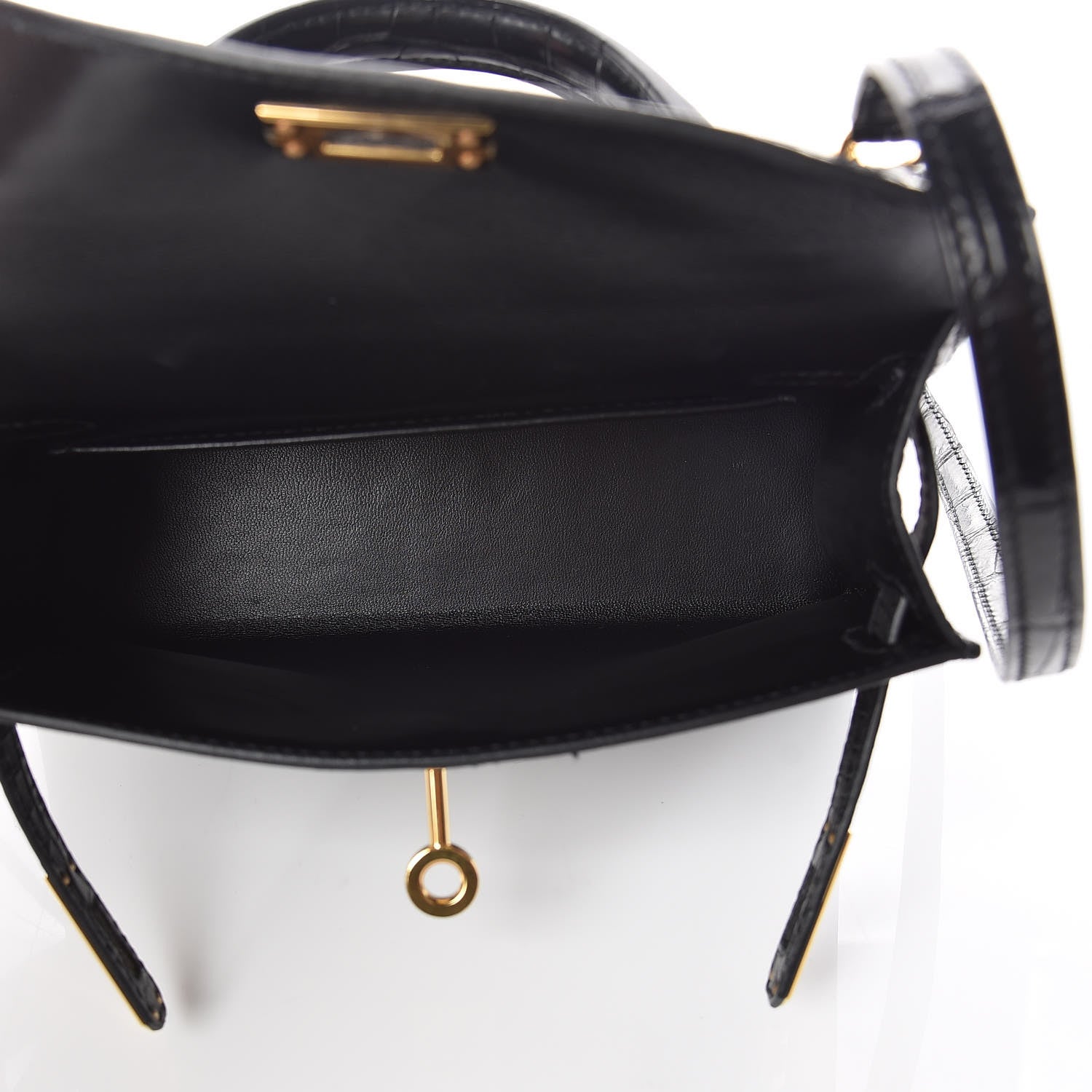 Hermes Matte Alligator Mini Kelly Sellier 20 Black 8 of 33