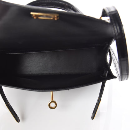 Hermes Matte Alligator Mini Kelly Sellier 20 Black 8 of 33