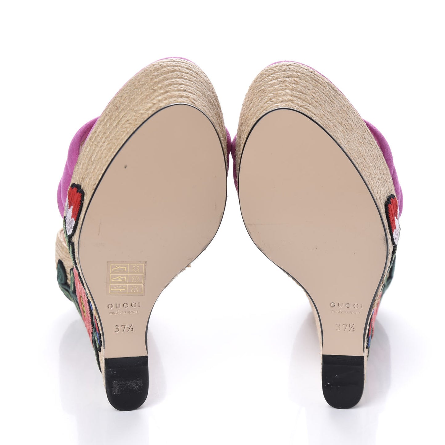 Kid Scamosciato Ophelia Espadrille Platform Wedge Sandals 37.5 Rododendro
