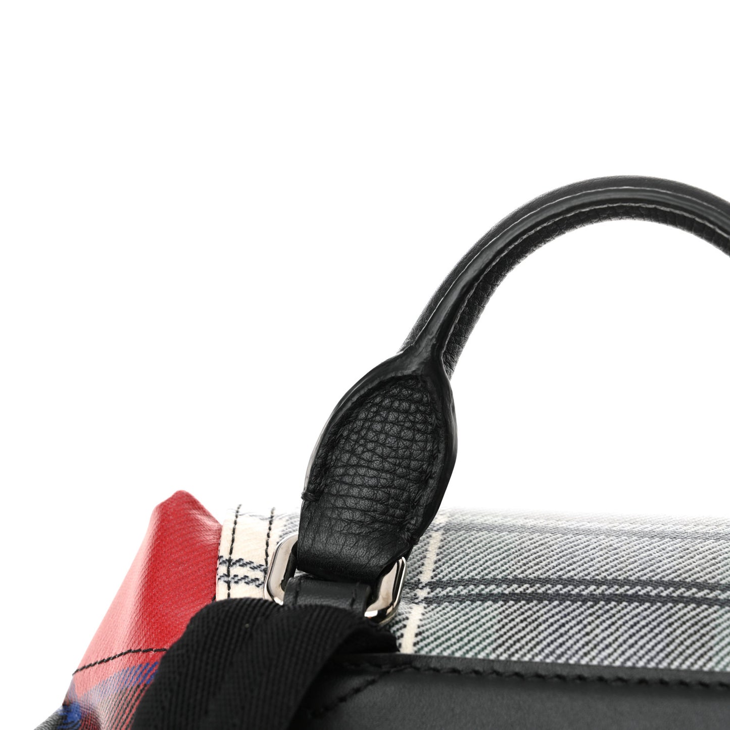 Laminated Tartan Patchwork Large Rucksack Backpack Military Red