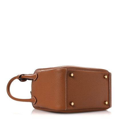 Hermes Taurillon Clemence Mini Lindy 20 Gold 4 of 14