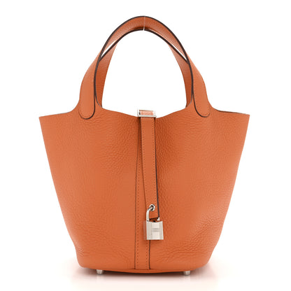 Hermes Taurillon Clemence Picotin Lock 18 PM Orange 1 of 10