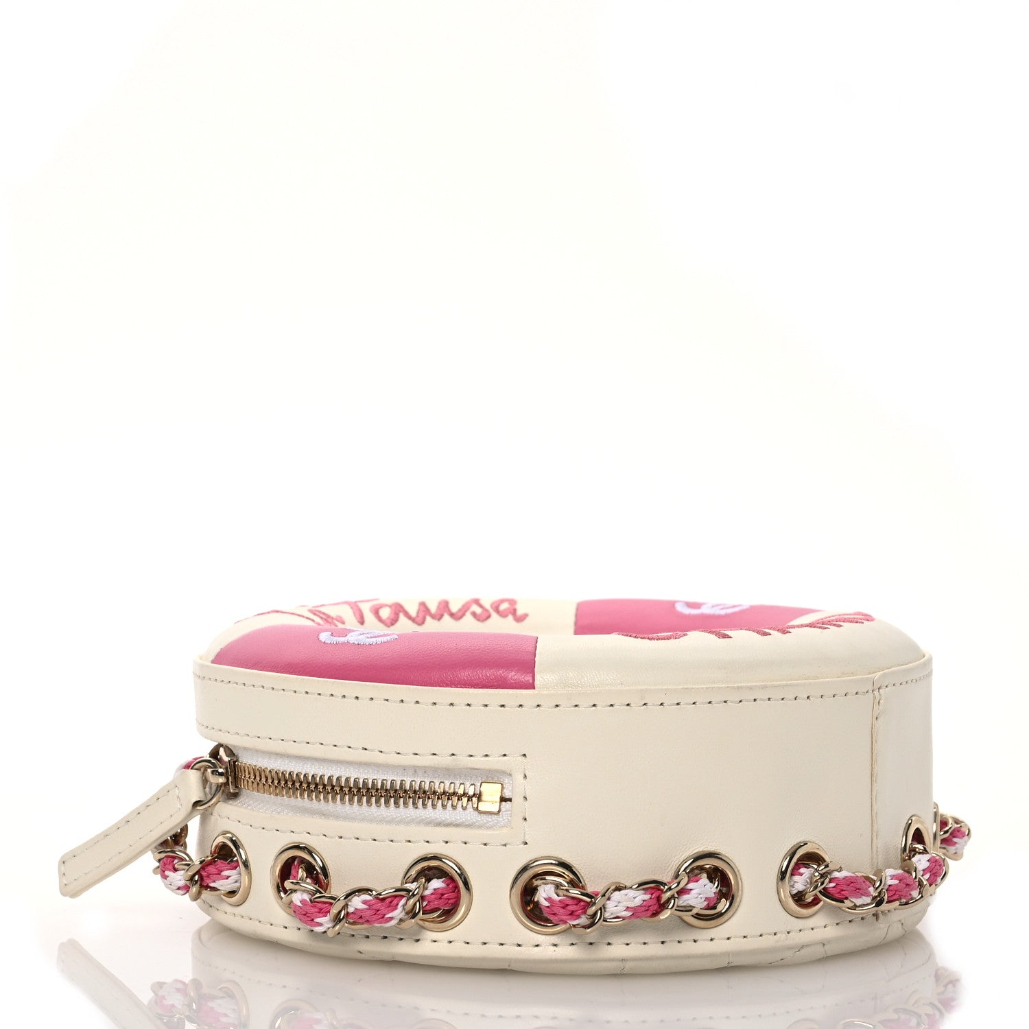 Chanel Lambskin Coco Lifesaver Round Bag Pink White 3 of 11