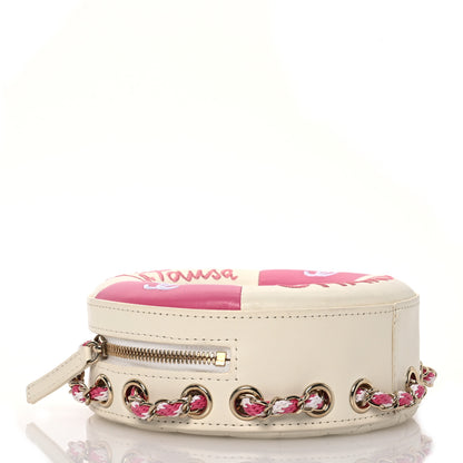Chanel Lambskin Coco Lifesaver Round Bag Pink White 3 of 11