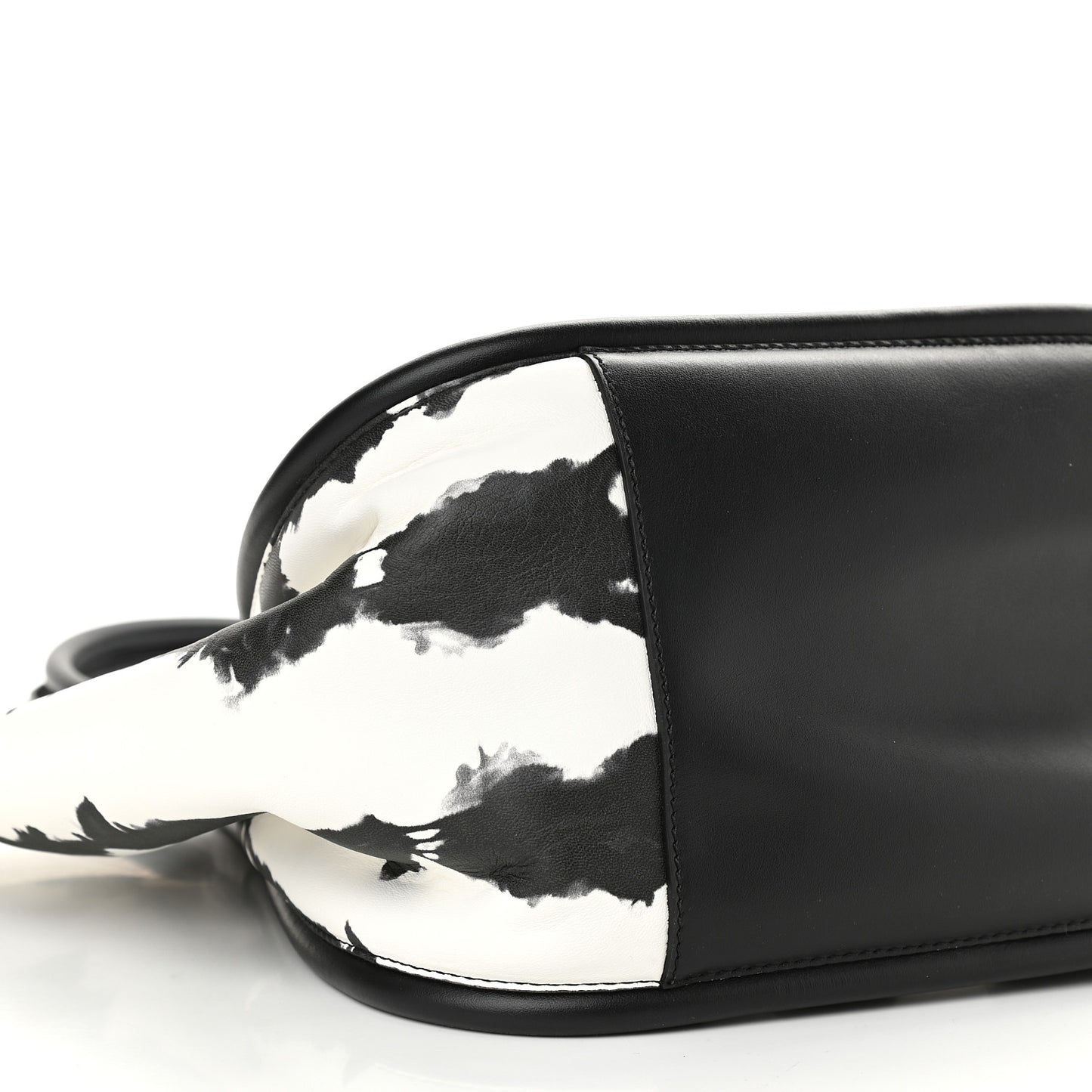 Lambskin Tie Dye XL Ruched Tote Optic White Black