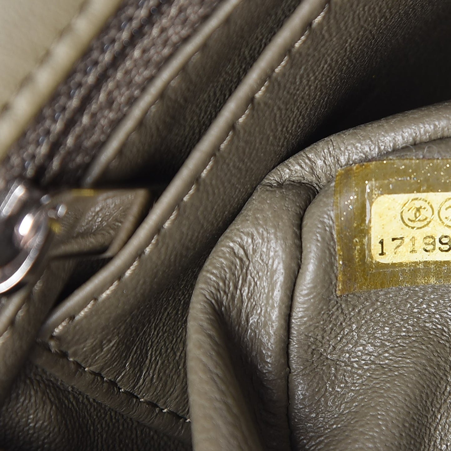 Lambskin Quilted Mini Rectangular Flap Khaki