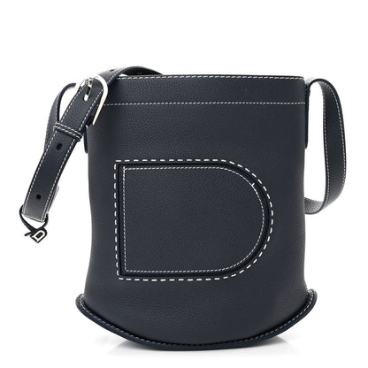 Delvaux Taurillon Pin Daily Surpique Bucket Navy 1 of 11