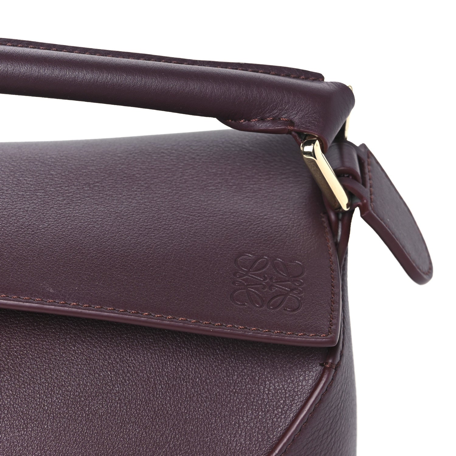 Loewe Soft Grained Calfskin Small Puzzle Edge Bag Dark Burgundy 8 of 11