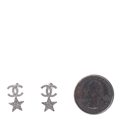 Chanel Crystal CC Star Earrings Silver 2 of 5