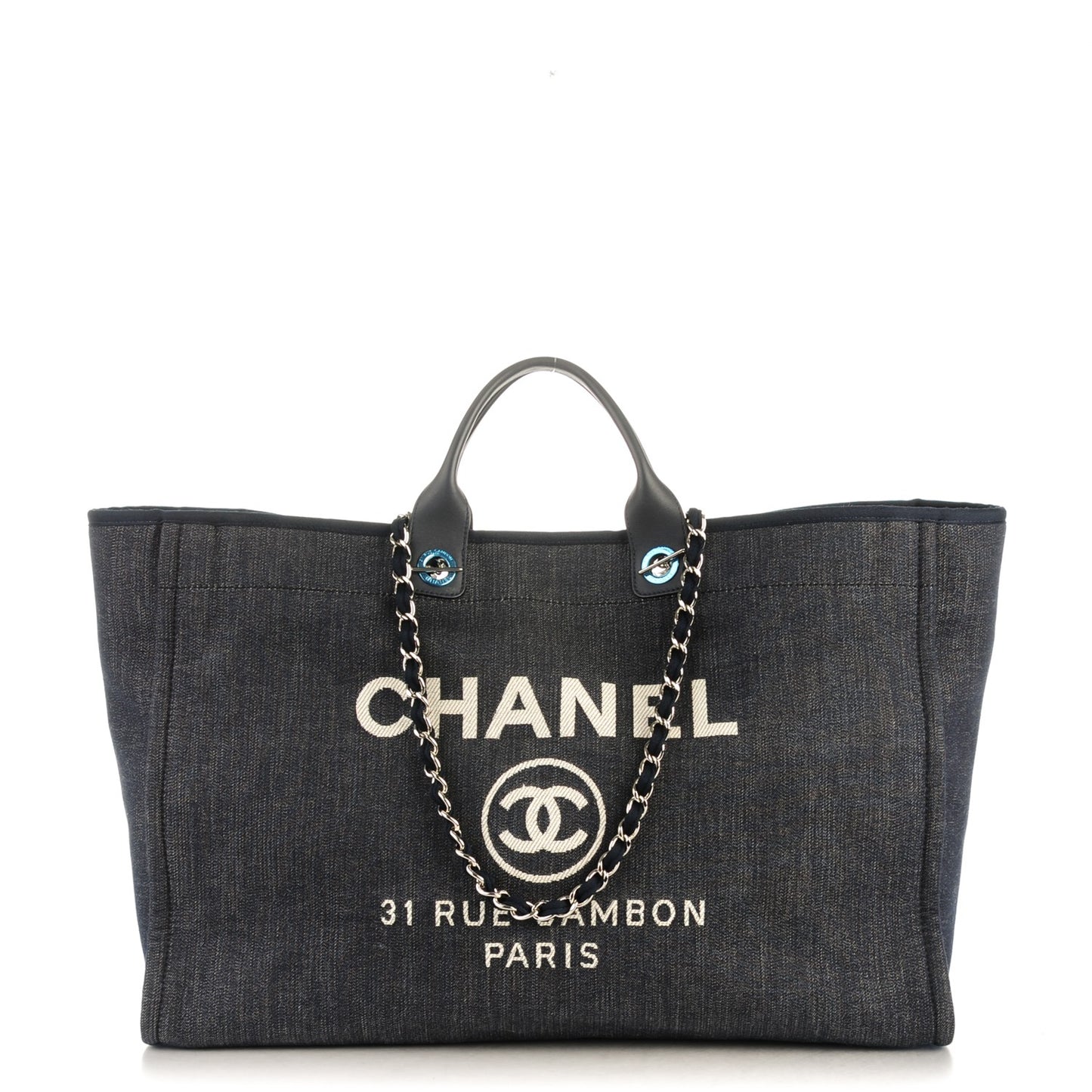 Canvas Extra Large Deauville Tote Dark Blue