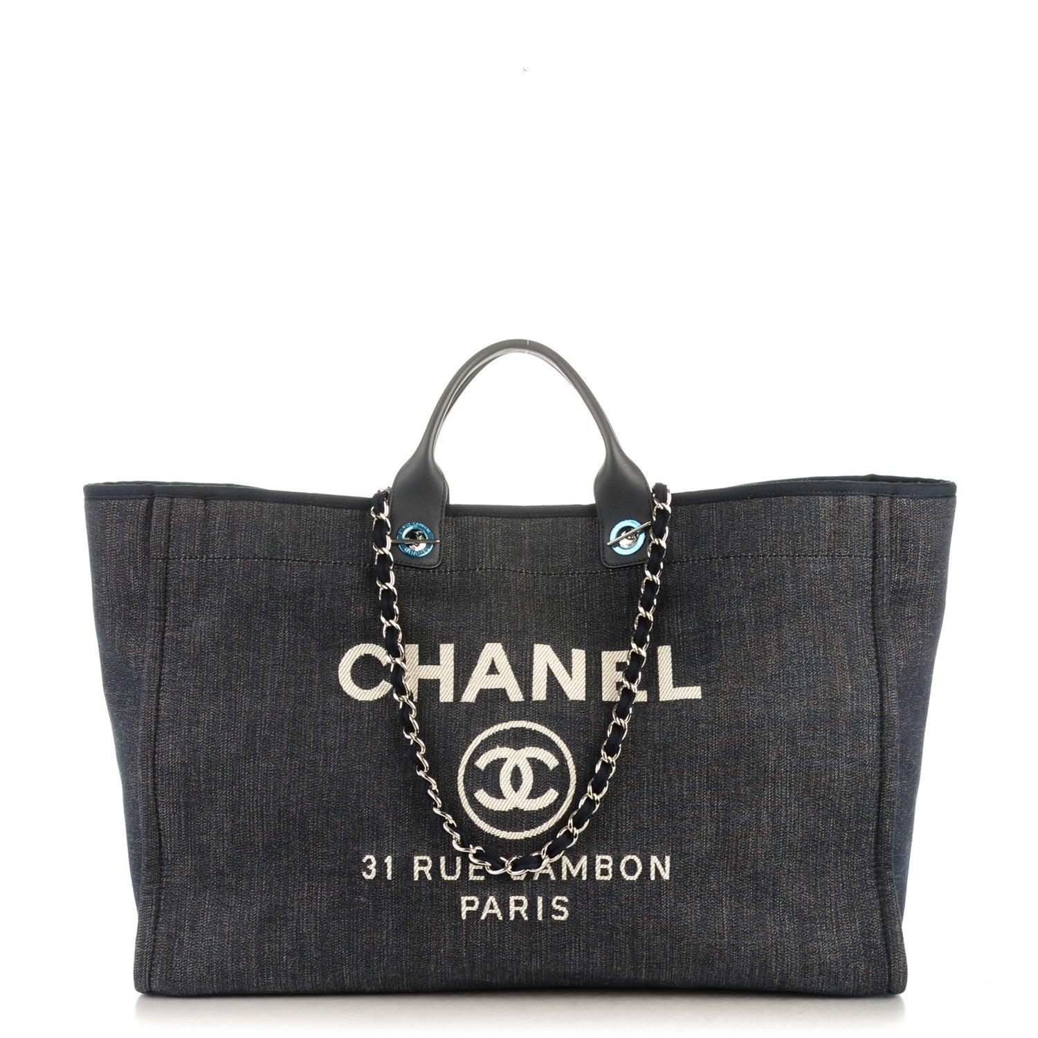 Chanel Canvas Extra Large Deauville Tote Dark Blue 1 of 7