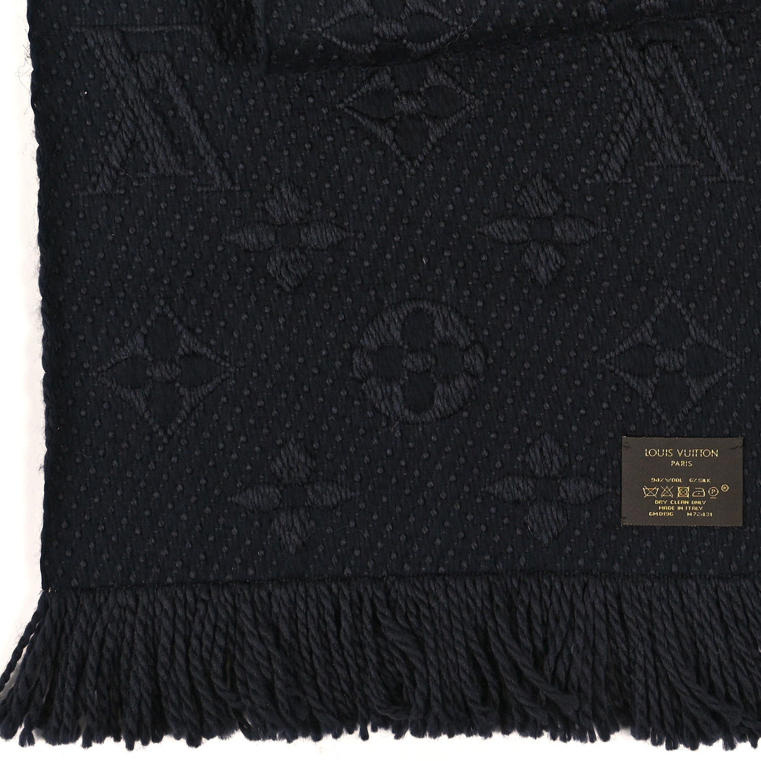 Louis Vuitton Wool Silk Logomania Scarf Charcoal 3 of 3