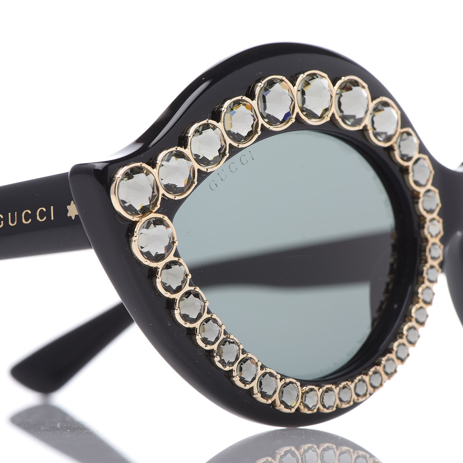 Gucci Acetate Crystal Studded Cat Eye Sunglasses GG3867/S Black 8 of 8