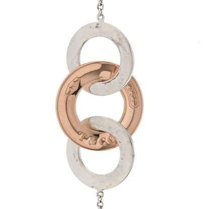 Tiffany Sterling Silver Rubedo 1837 Interlocking Circles Long Necklace 5 of 5