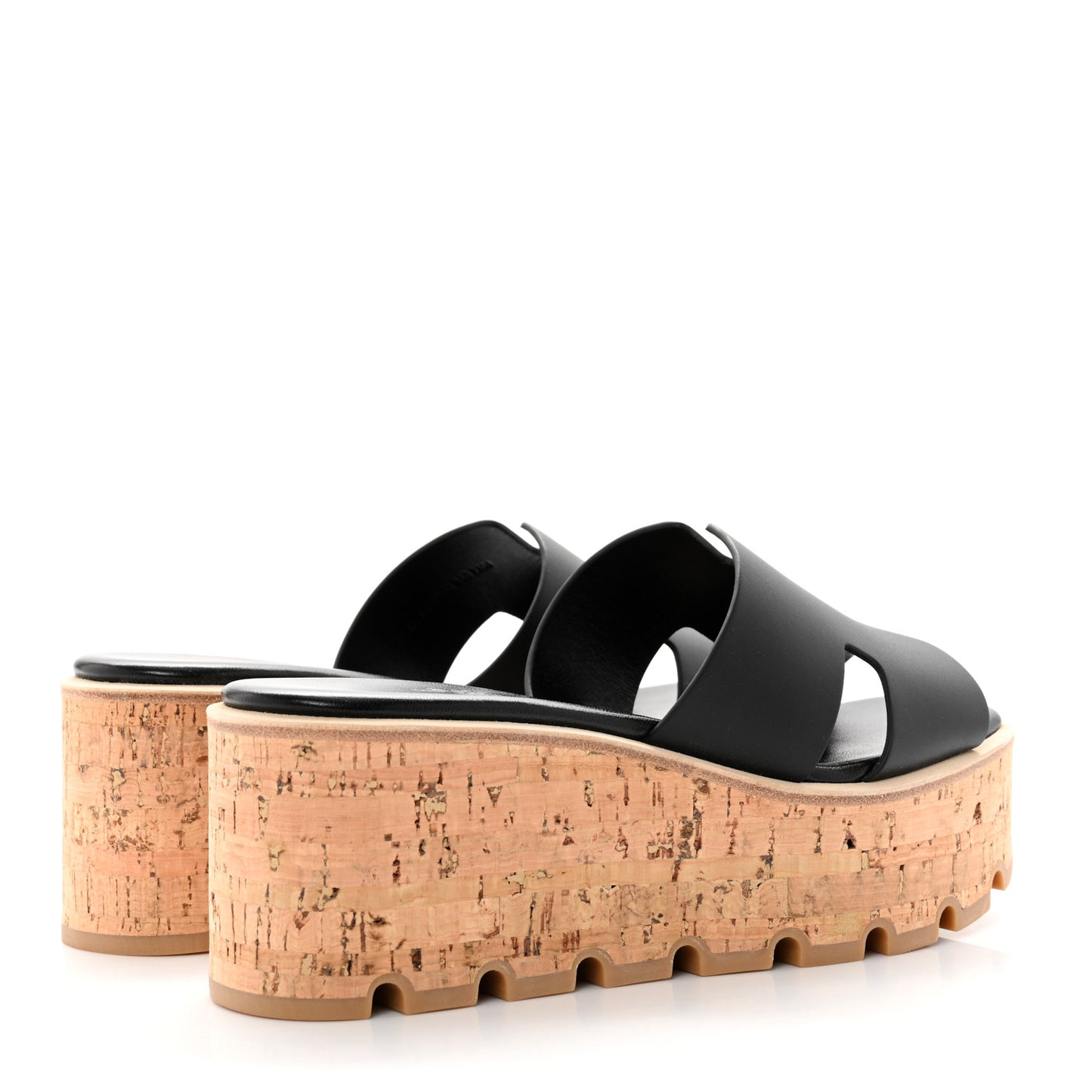 Calfskin Cork Eze 30 Sandals 36 Black