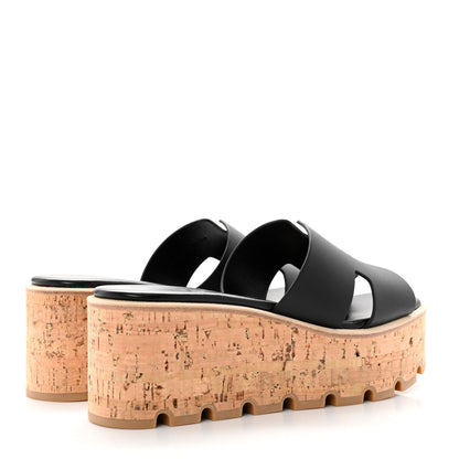 Hermes Calfskin Cork Eze 30 Sandals 36 Black 4 of 9