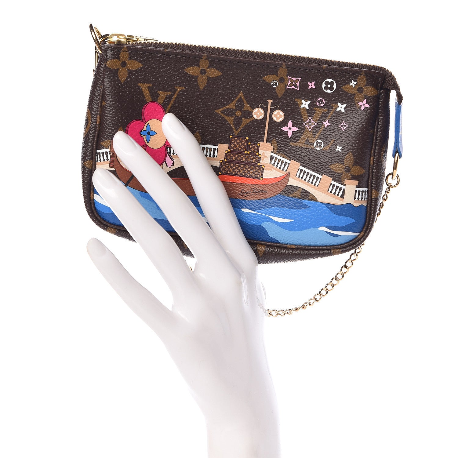 Louis Vuitton Monogram 2019 Christmas Animation Mini Venice Pochette Accessories Blue 2 of 8