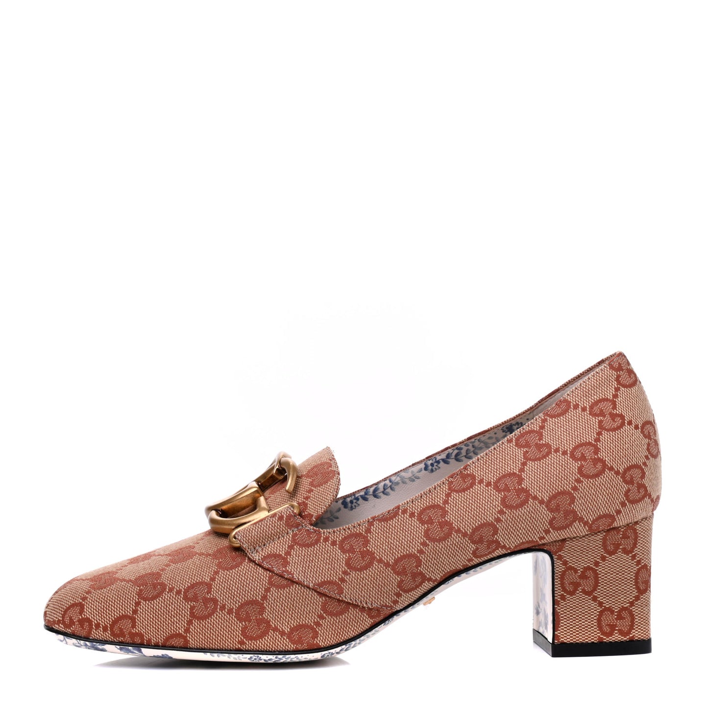 Monogram GG Victoire 55mm Loafer Pumps 38 Beige Ruggine