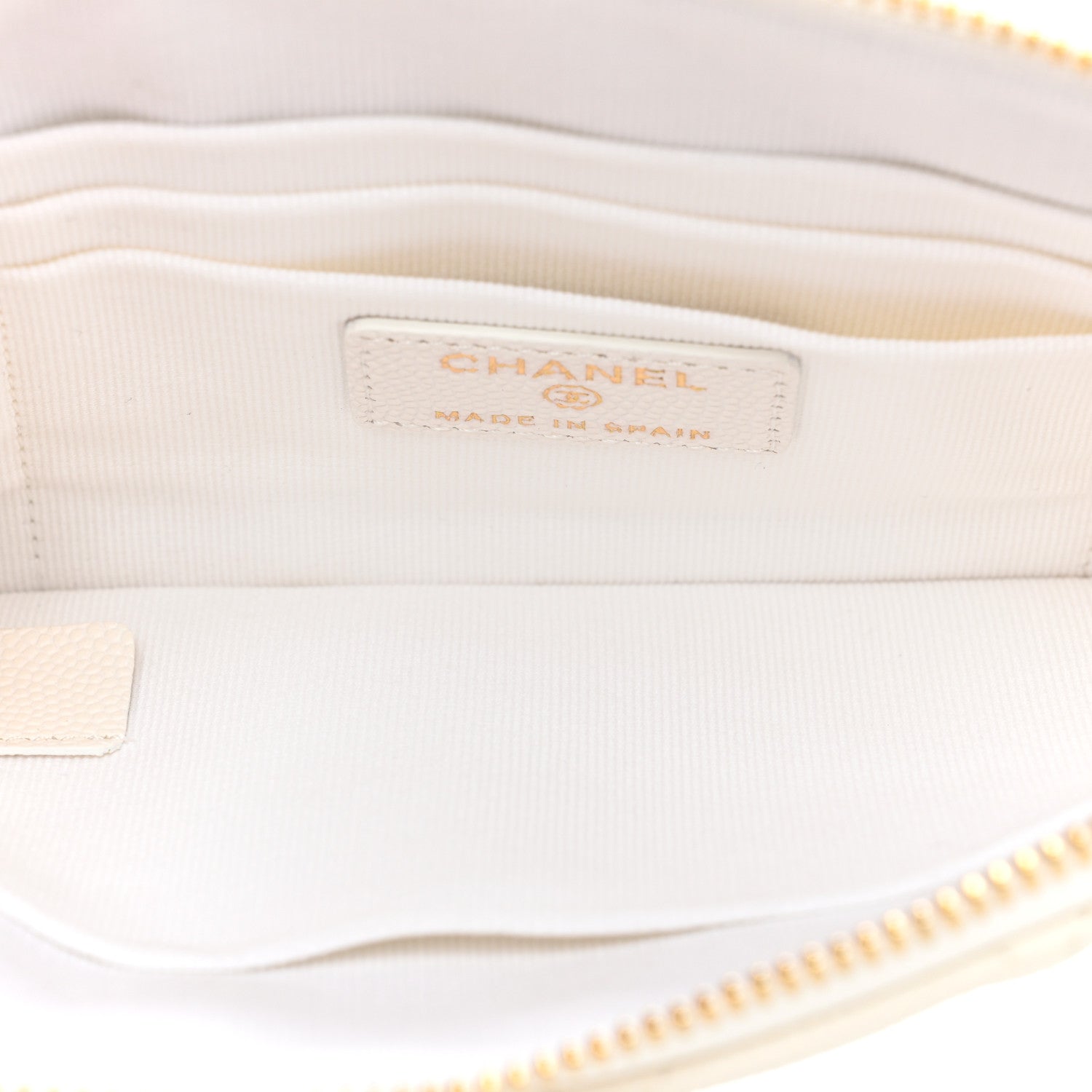 Chanel Caviar Quilted Cosmetic Case White 5 of 10