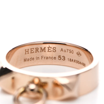 Hermes 18K Rose Gold PM Collier De Chien Ring 53 6.25 4 of 5