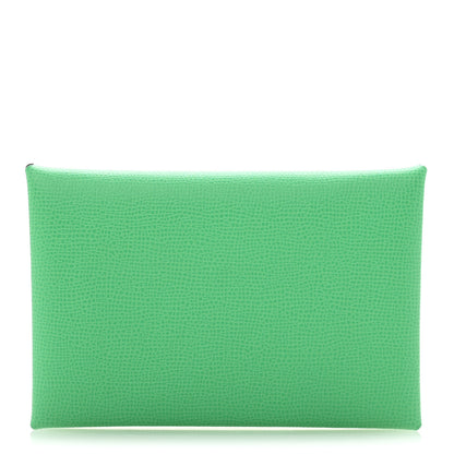 Hermes Madame Calfskin Calvi Card Case Menthe 1 of 7