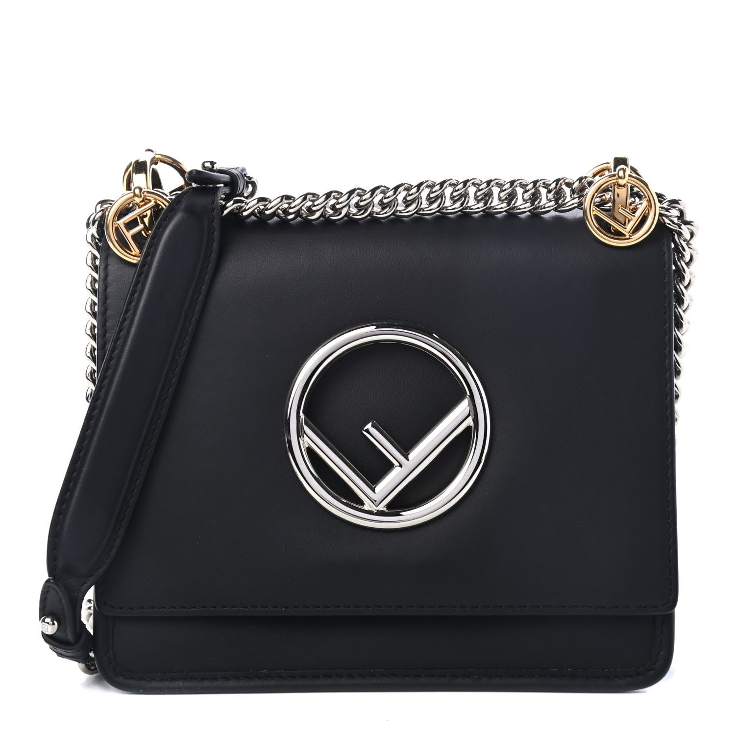 Fendi Vitello Century Opaco F is Fendi Small Kan I Shoulder Bag Black 1 of 5