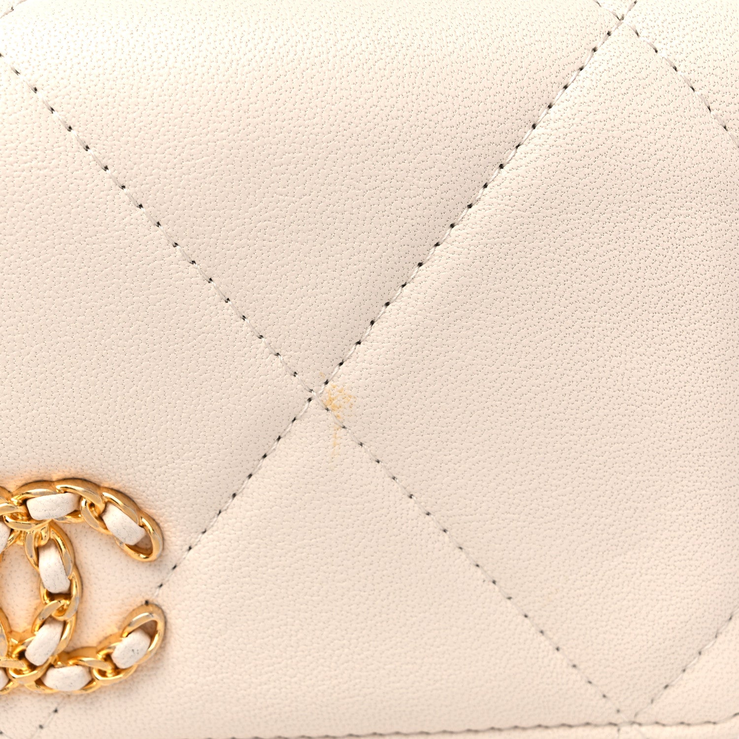 Chanel Goatskin Quilted Chanel 19 Wallet On Chain WOC Light Beige 12 of 13