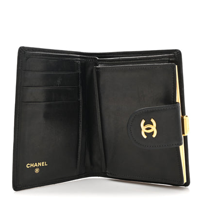 Chanel Lambskin Diamond Stitched Compact French Wallet Black 5 of 14