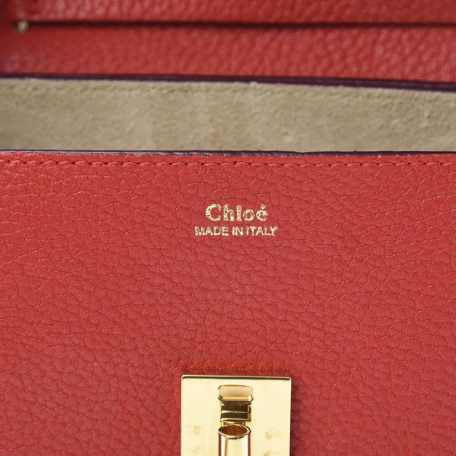 Chloe Grained Lambskin Drew Shoulder Bag Plaid Red 6 of 10