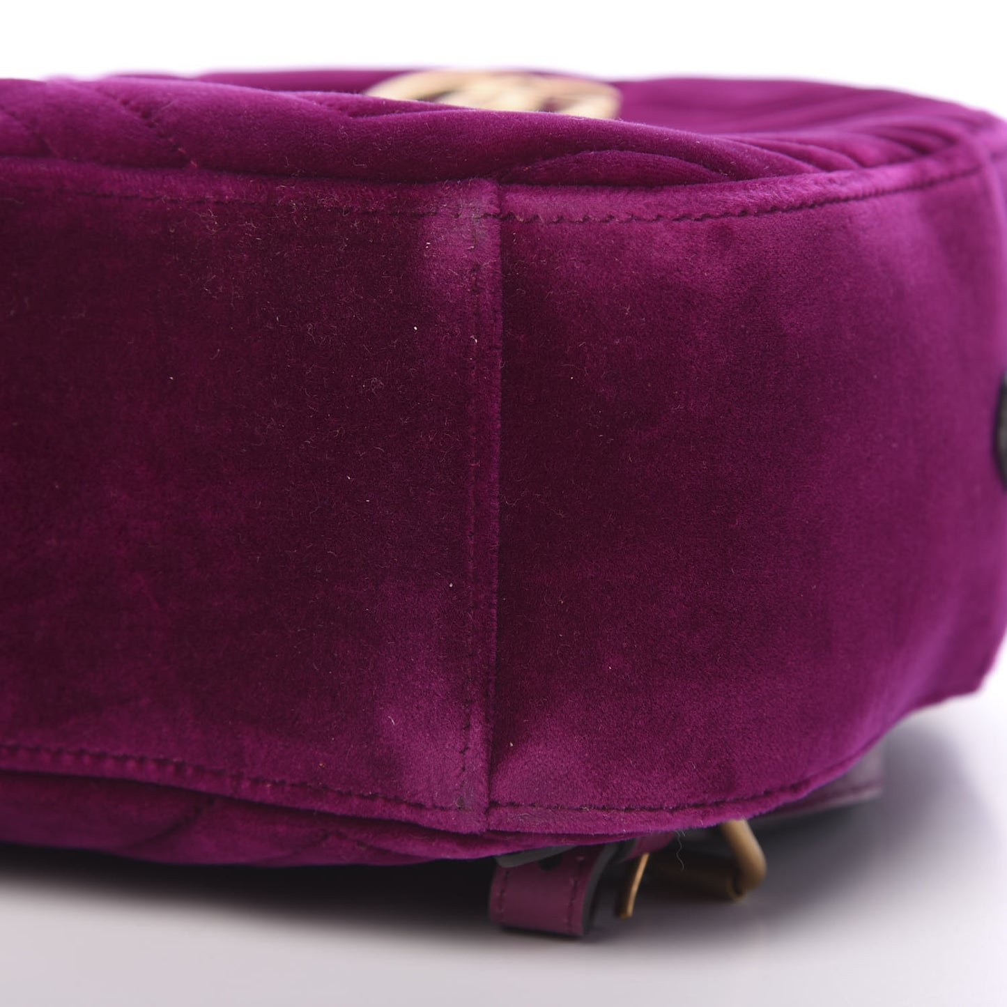 Velvet Matelasse GG Marmont Dome Backpack Fuchsia Violet Cyclamen