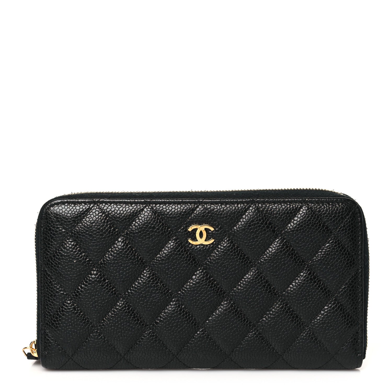Chanel Caviar Quilted Large Gusset Zip Around Wallet Black 1 of 10