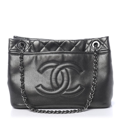 Chanel Metallic Caviar Quilted CC Timeless Tote Dark Silver 1 of 10