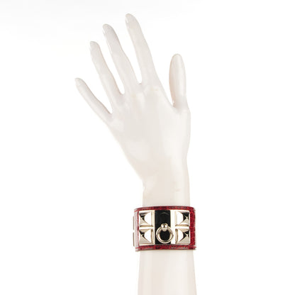 Hermes Shiny Alligator Collier De Chien CDC S Bracelet Braise 3 of 10