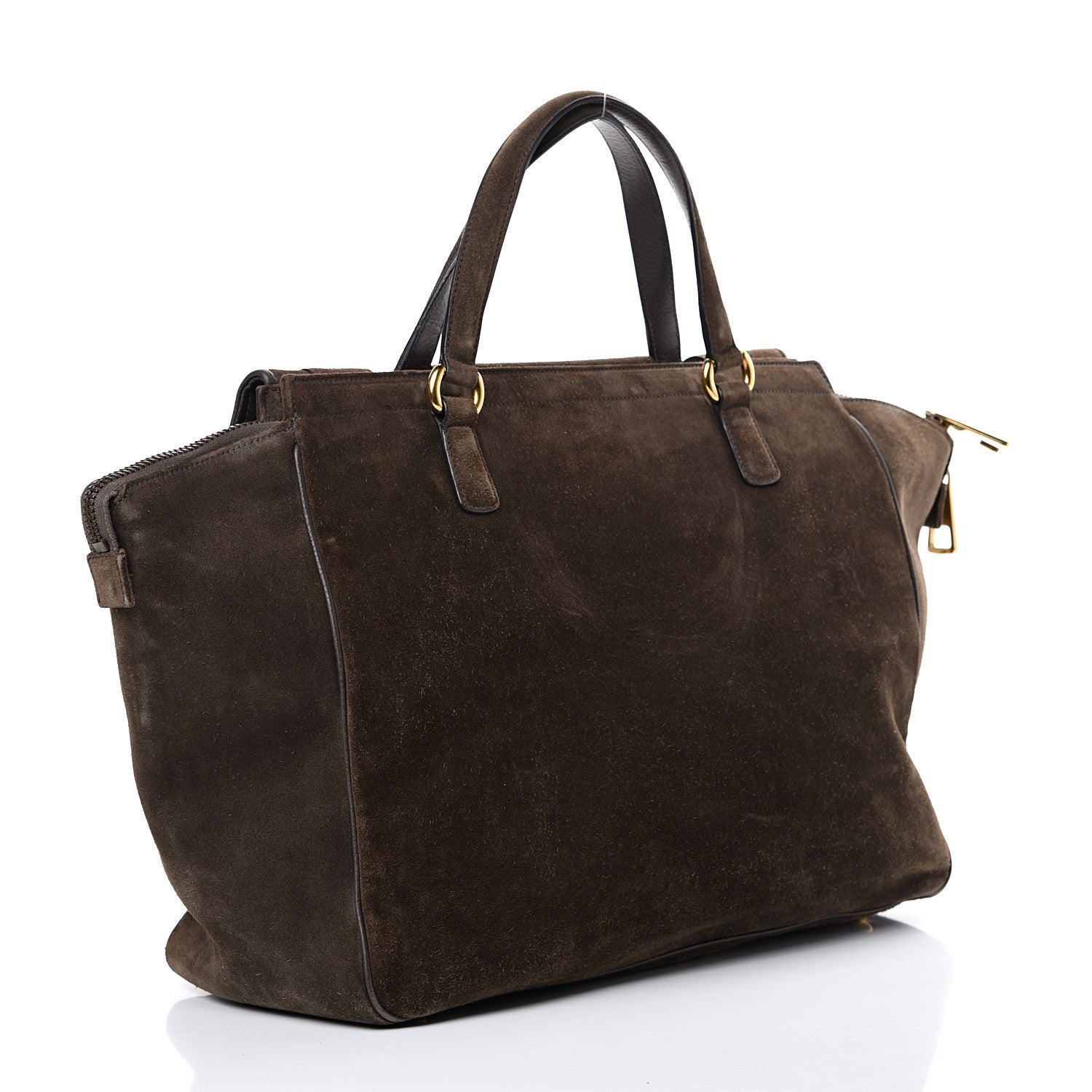 Gucci Suede Medium 1973 Top Handle Satchel Olive 2 of 19