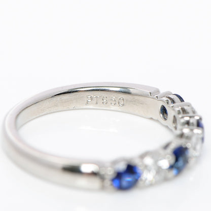 Tiffany Platinum Diamond Blue Sapphire Embrace Ring 4.5 4 of 5